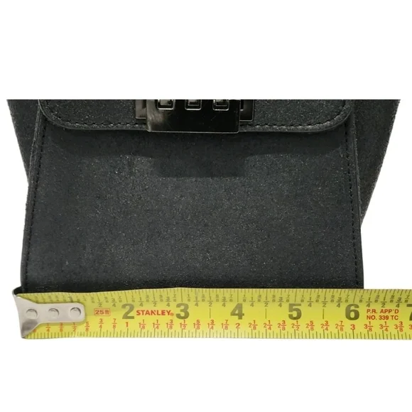 ZAC POSEN Eartha Iconic Mini Top Handle Black Suede Leather Crossbody Bag - Picture 7 of 11